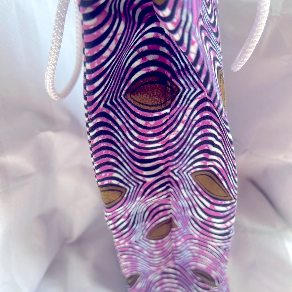 African fabric print hand made ethnic wine gift bag unique